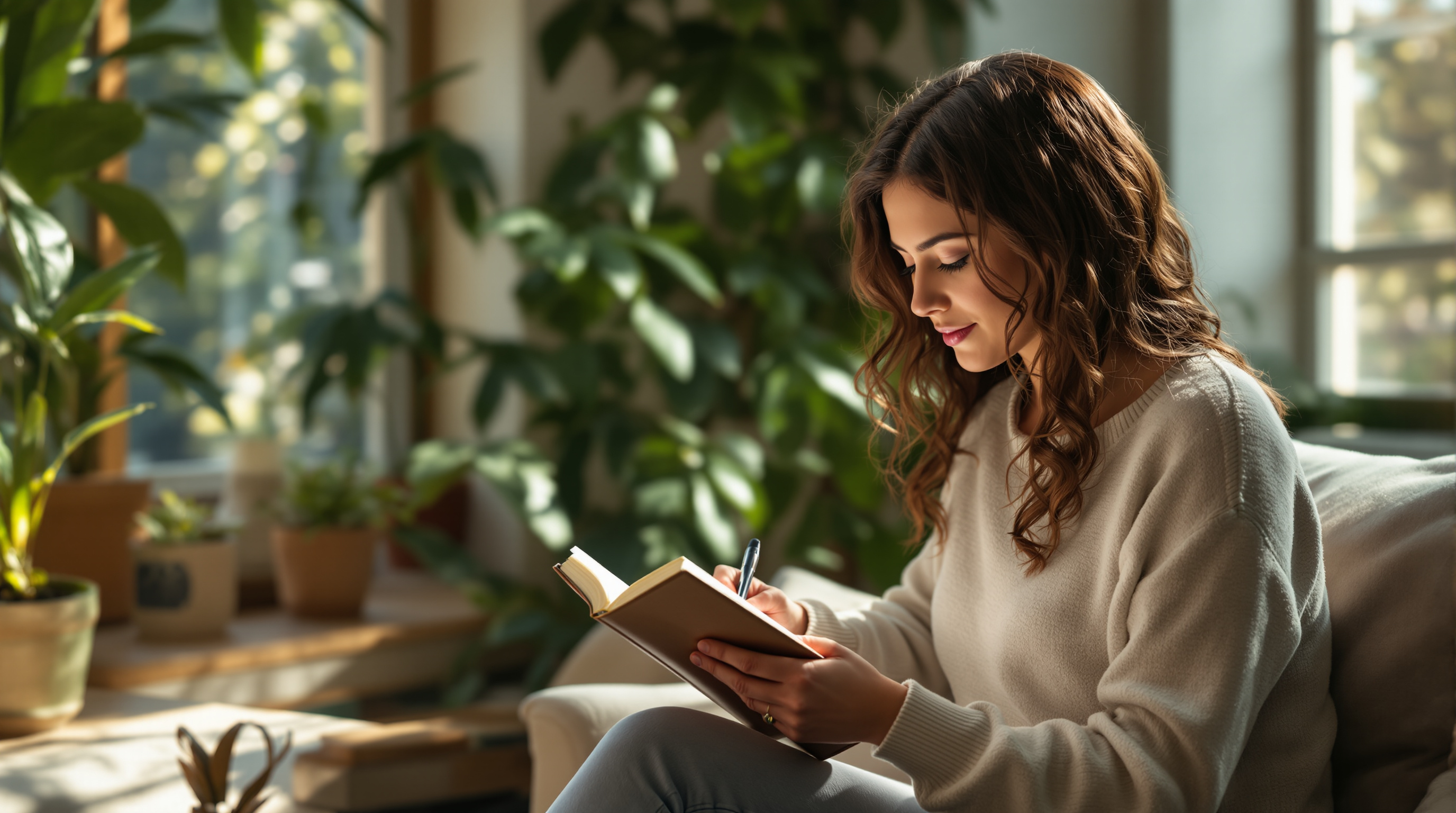 Person journaling and reflecting